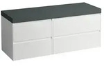 LAUFEN Lani Waschtischplatte mit Unterschrank 1370mm, ohne Ausschnitt - wei&szlig; matt