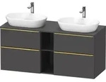 Duravit D-Neo Konsolenwaschtischunterbau mit M&ouml;belgriff Gold poliert - Graphit...