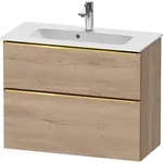 Duravit D-Neo Waschtischunterbau wandh&auml;ngend mit M&ouml;belgriff Gold poliert -...
