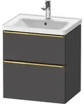 Duravit D-Neo Waschtischunterbau wandh&auml;ngend mit M&ouml;belgriff Gold poliert -...