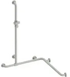 HEWI Serie 477/801 Duschhandlauf mit verschiebbarer Brausehalterstange - lichtgrau