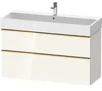 Duravit D-Neo Waschtischunterbau wandh&auml;ngend mit M&ouml;belgriff Gold poliert -...