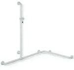 HEWI Serie 477/801 Duschhandlauf mit verschiebbarer Brausehalterstange - lichtgrau