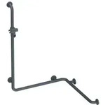 HEWI Serie 477/801 Duschhandlauf mit Brausehalter 1250/762mm - felsgrau