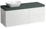 LAUFEN Lani Waschtischplatte mit Unterschrank 1370mm, mit Ausschnitt links - wei&szlig;