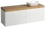 LAUFEN Lani Waschtischplatte mit Unterschrank 1570mm, mit Ausschnitt rechts - wei&szlig;