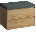 LAUFEN Lani Waschtischplatte mit Unterschrank 785mm, ohne Ausschnitt - wildeiche