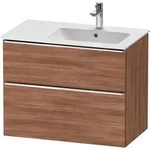 Duravit D-Neo Waschtischunterbau wandh&auml;ngend mit M&ouml;belgriff chrom - Nussbaum...