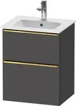 Duravit D-Neo Waschtischunterbau wandh&auml;ngend mit M&ouml;belgriff Gold poliert -...