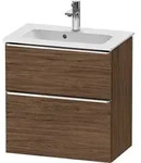 Duravit D-Neo Waschtischunterbau wandh&auml;ngend mit M&ouml;belgriff chrom - nussbaum...