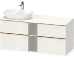 Duravit D-Neo Konsolenwaschtischunterbau mit M&ouml;belgriff Gold poliert - Wei&szlig;