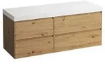 LAUFEN Lani Waschtischplatte mit Unterschrank 1370mm, ohne Ausschnitt - wildeiche