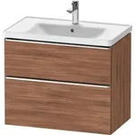 Duravit D-Neo Waschtischunterbau wandh&auml;ngend mit M&ouml;belgriff chrom - Nussbaum...