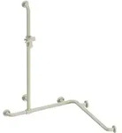 HEWI Serie 477/801 Duschhandlauf mit verschiebbarer Brausehalterstange - wei&szlig;
