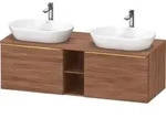 Duravit D-Neo Konsolenwaschtischunterbau mit M&ouml;belgriff Gold poliert - Nussbaum