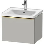 Duravit D-Neo Waschtischunterbau wandh&auml;ngend mit M&ouml;belgriff Gold poliert -