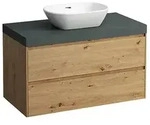 LAUFEN Lani Waschtischplatte mit Unterschrank 985mm, mit Ausschnitt mittig -