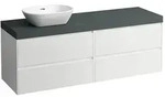 LAUFEN Lani Waschtischplatte mit Unterschrank 1570mm, mit Ausschnitt links - wei&szlig;