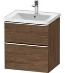 Duravit D-Neo Waschtischunterbau wandh&auml;ngend mit M&ouml;belgriff chrom - nussbaum...
