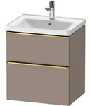 Duravit D-Neo Waschtischunterbau wandh&auml;ngend mit M&ouml;belgriff Gold poliert -...