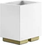 Gessi Rettangolo Stand-Glashalter Becher wei&szlig; - messing