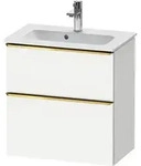 Duravit D-Neo Waschtischunterbau wandh&auml;ngend mit M&ouml;belgriff Gold poliert -...