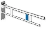 HEWI System 900 St&uuml;tzklappgriff Duo, Design B, mit Sp&uuml;lausl&ouml;sung, 700mm - chrom