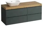 LAUFEN Lani Waschtischplatte mit Unterschrank 1370mm, mit Ausschnitt links -