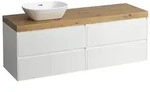 LAUFEN Lani Waschtischplatte mit Unterschrank 1570mm, mit Ausschnitt links - wei&szlig;