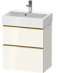 Duravit D-Neo Waschtischunterbau wandh&auml;ngend mit M&ouml;belgriff Gold poliert -...