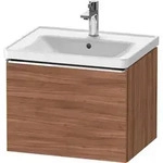Duravit D-Neo Waschtischunterbau wandh&auml;ngend mit M&ouml;belgriff chrom - Nussbaum...