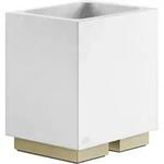 Gessi Rettangolo Stand-Glashalter Becher wei&szlig; - messing geb&uuml;rstet
