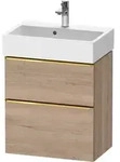 Duravit D-Neo Waschtischunterbau wandh&auml;ngend mit M&ouml;belgriff Gold poliert -...