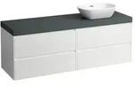 LAUFEN Lani Waschtischplatte mit Unterschrank 1570mm, mit Ausschnitt rechts - wei&szlig;