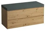 LAUFEN Lani Waschtischplatte mit Unterschrank 1185mm, ohne Ausschnitt - wildeiche