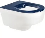 KWC Professional Heavy-Duty Tiefsp&uuml;l WC mit Sitzfl&auml;che in Farbton Blau - wei&szlig;