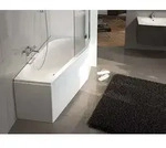 Riho Delta Einbau-Badewanne mit Dusch-Bereich, Ausf&uuml;hrung rechts, 150 x 80cm - wei&szlig;