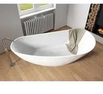 Riho Granada Solid Surface freistehende Badewanne 190 x 90cm, Version links - wei&szlig;