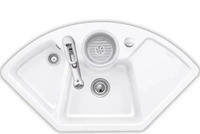 Villeroy & Boch 670802KG, Villeroy & Boch Solo Eck-K&uuml;chensp&uuml;le, mit Ablaufgarnitur