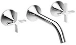 Dornbracht Vaia Waschtisch-Wandbatterie Kreuzgriffe Ausladung 190mm - Chrom