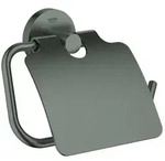 GROHE Essentials Papierhalter mit Deckel - hard graphite geb&uuml;rstet