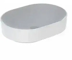 Geberit VariForm Aufsatzwaschtisch, elliptisch, 550 x 400mm, ohne Hahnloch, ohne