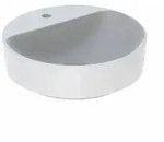 Geberit VariForm Aufsatzwaschtisch, rund, 450mm, mit Hahnloch, ohne &Uuml;berlauf - wei&szlig;