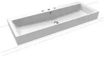Kaldewei Puro Aufsatzwaschtisch; Modell 3168; 1200 x 460 x 120mm, ohne Hahnloch...