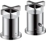 Axor Citterio 2-Loch Wannenrandarmatur mit Thermostat und Kreuzgriffen - Chrom