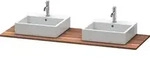 Duravit Xsquare Konsole mit zwei Ausschnitten XS064H, 1600 x 550mm - Betongrau matt