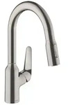 Hansgrohe M42 M429-H180 Einhebel-K&uuml;chenmischer mit Ausziehbrause - Edelstahl