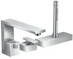 Axor Edge 3-Loch Einhebel-Wannenmischer mit Diamantschliff - Chrom