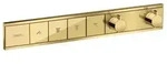Hansgrohe RainSelect Thermostat Unterputz f&uuml;r 4 Verbraucher - polished gold optic