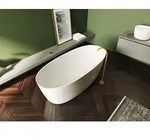 Riho Oval 160 Solid Surface freistehende Badewanne - wei&szlig; matt